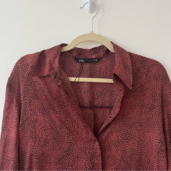 Zara red leopard print dress. Size small NWOT - Picture 15 of 16